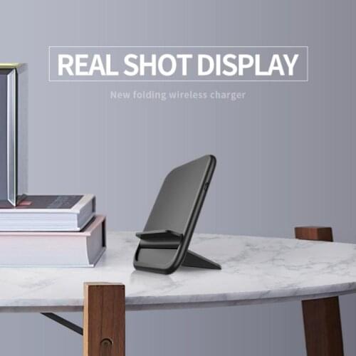 1PC Protable Qi Wireless Charger Fold Stand Holder Fast Charging For iPhone 12Pro XR X XS Max Samsung S20 S10 USB C Qucik Charge
