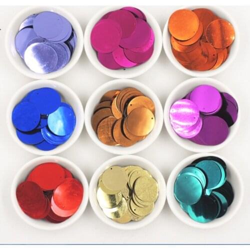 10g/Pack 30mm Sequins For Craft Large Round Sequins Paillettes Lentejuelas With1 Side Hole DIY Dress Manual Sewing Accessories