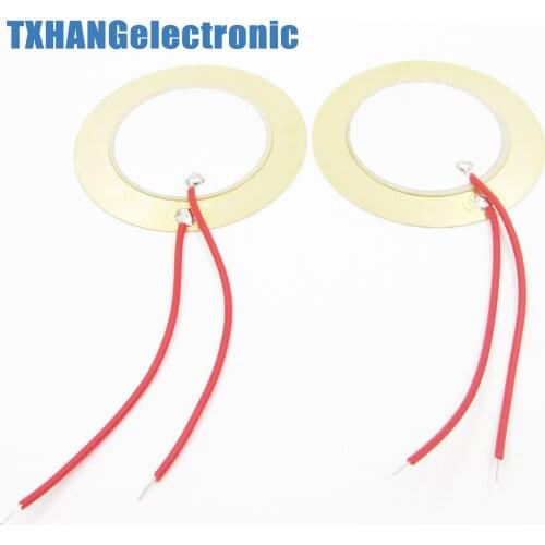 10PCS 35mm Piezo Elements buzzer Sounder Sensor Trigger Drum Disc+ wire copper