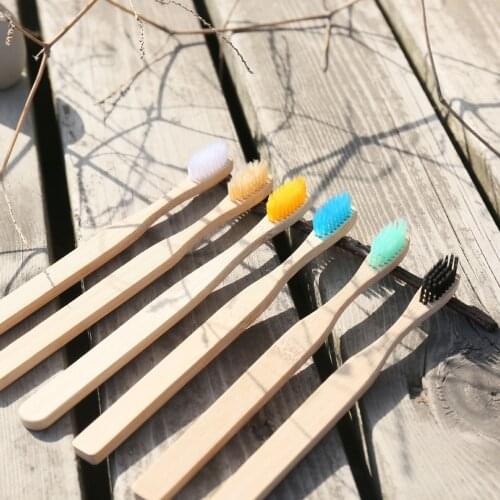 10pcs Bamboo toothbrush nylon bristles soft BPA free logo carved travel toothbrush products Biodegradable adult teeth brush case
