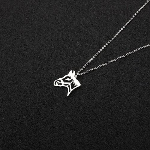 10PCS Origami Horse Head Pendant Charm Necklace Outline Animal Unicorn Face Chain Necklaces for Equestrian Women Cowgirl Gifts