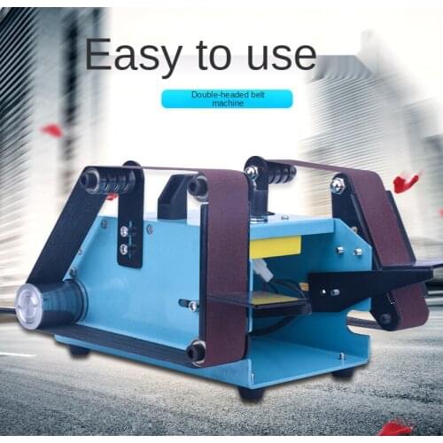 220V 950W Desktop Double Head Electric Abrasive Finishing Machine Belt Sander
