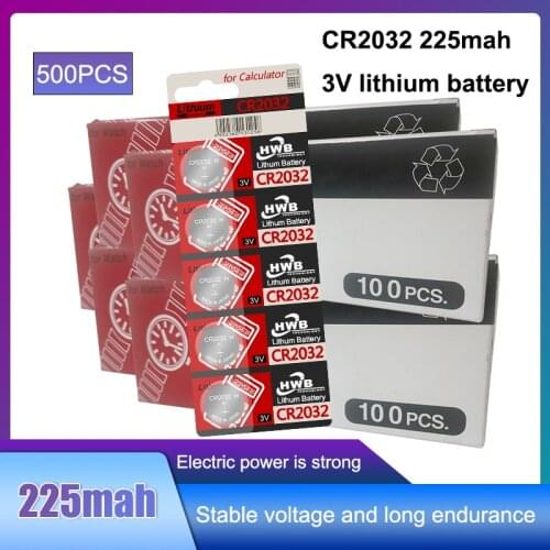 500pcs brand new battery for Eaxell cr2032 3v button cell coin batteries for watch computer cr 2032 For Toys Watches