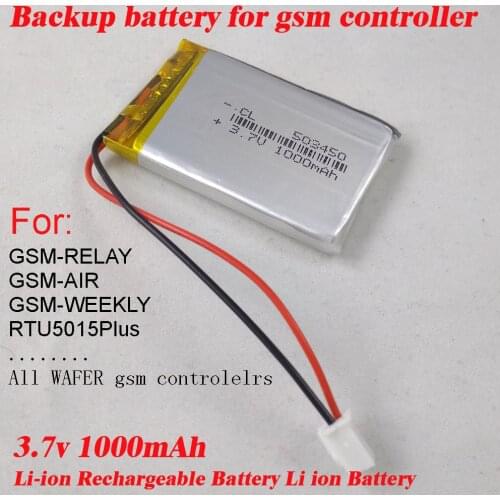 Free shipping 3.7V 1000mAh Battery li-po Batteries Rechargeable battery for gsm relay rtu5015 plus intercom relay controllers