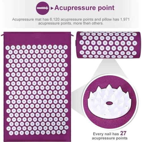 Acupressure Mat Cushion Massage Mat Body Pain Spike Fitness Pilates Exercise Pillow Gift Bag Applicator