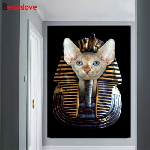 Diamond Mosaic Egypt Sphynx Home Decoration Diamond painting Full square Round drill Diamond Embroidery For 2021 New Gift S17