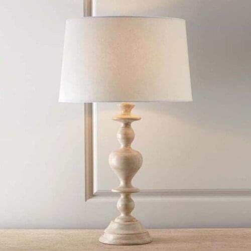 American Retro Simple Wood Color Resin Table Lamp Modern Desk Lamp For Living Room Study Bedroom Bedside Table Lamp Home Decor