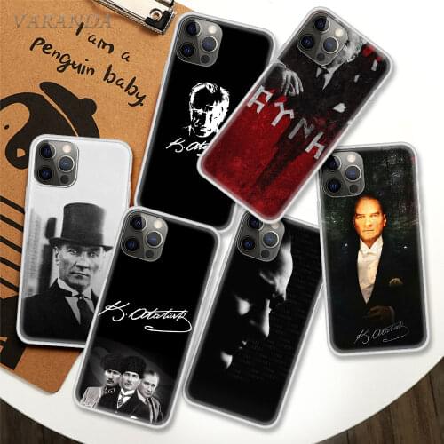 Turkey Mustafa Kemal Ataturk Capa For Apple iPhone 12 mini 11 Pro Max X XR Translucent Phone Cover 7 8 6 6S Plus XS Frosted Case