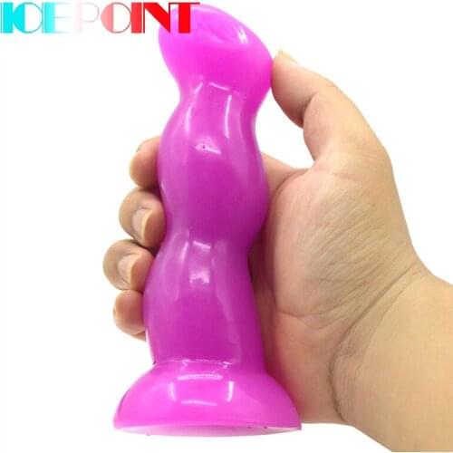 ICEPOINT Big dildo Curved convex anal plug G spot stimulate virgina sex toys for women big artificial penis sex products purple