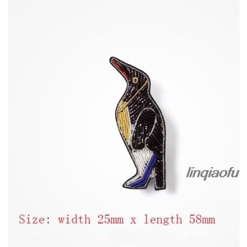 Indian silk hand-embroidered brooch Anti-light neckline creative wild penguin badge fixed clothes decorative badge