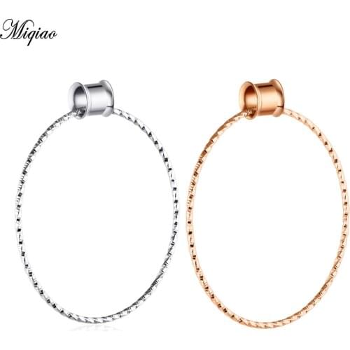 Miqiao 2 Pcs Twisted Big Earrings and Explosion Type Stainless Steel Earrings Piercing Ears