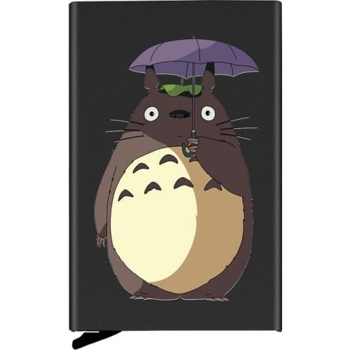 Fashion Classic My Neighbor Totoro Theme Printing ID Credit Card Holder Mini Rfid Wallet Automatic Pop up Bank Card Case