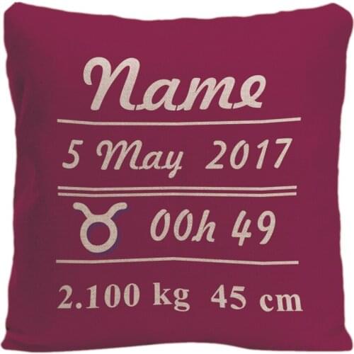 Custom Constellation Throw Pillow Case With Baby Girl Birth Data Star Decorative Cushion Cover Perfect Birthday Gift By Lvsure