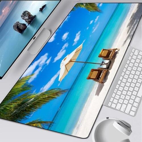 Non-skid seaside mouse pad lock edge mousepads gaming mousepad keyboard mouse pad laptop mouse pads office desk Fashion mat gift