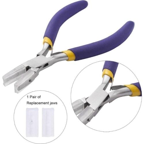 Nylon Pliers Jewelry Pliers Flat-mouth Positioning Clamp with Replacement Jaw Craft and Jewelry Tool Kit for Jewelry