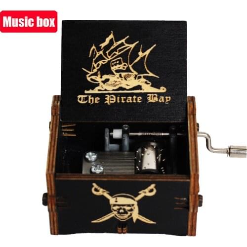 New Black Hand Crank Music Box Queen Bohemian Rhapsody Pink Panther Hand Cranked Wood Christmas Gift