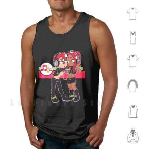 Octo Headphones Tank Tops Vest Sleeveless Octo Expansion Agent 8 Inkling Splatoon Splatoon 2 Splat Hero Mode Hero Mode Octo