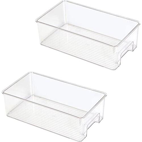 Refrigerator Organizer Bins Kitchen Storage Containers for Pantry, Food Storage Organizer Drawers- 14" Long 8"W - 2 Pack