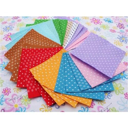 Polyester Felt non woven Fabric Star Heart ,Dot Pattern sheet size 15*15cm 27 pcs