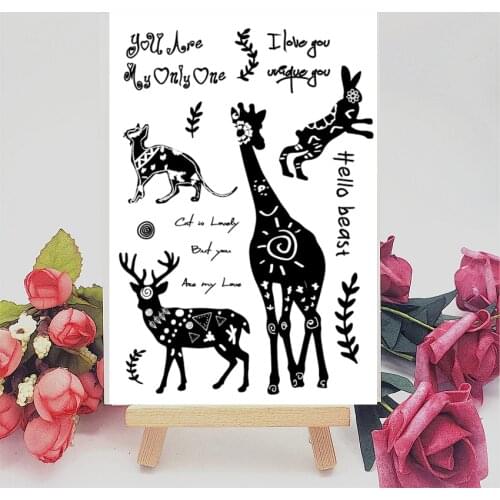 11x16CM Animal silhouette Transparent Seal Clear Stamps Silicone Seal Roller Stamps DIY Scrapbook Album / Card Production Easter