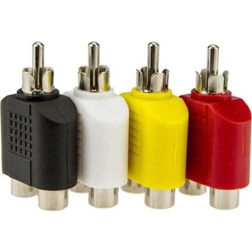 MP3 Y Splitter Male to Female Converter Amplifier RCA Audio Cable Y Adapter Audio Adapter Connectors Plugs RCA to 2 RCA