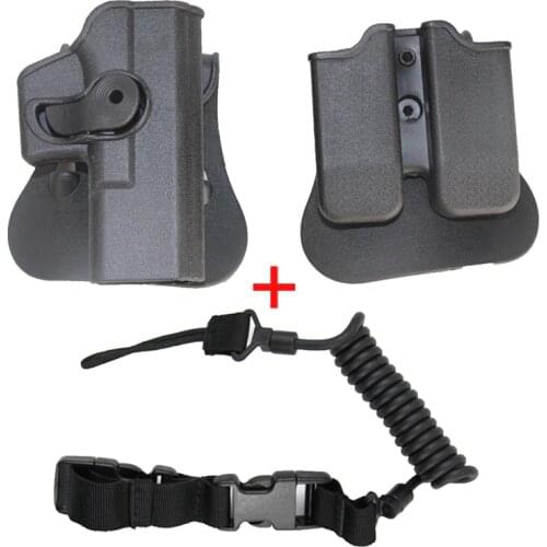 Airsoft Tactical Handgun Belt Holster For Glock 17 19 22 23 32 Combat Hunting Pistol Gun Case With Dual Magazine Pouches Paddle