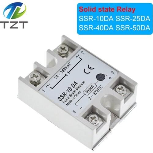Solid state Relay SSR-10DA SSR-25DA SSR-40DA SSR-50DA 10A 25A 40A 50A actually 3-32V DC TO 24-380V AC SSR 10DA 25DA 40DA 50DA