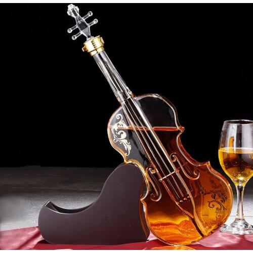 Craft Bottle Violin Glass Bottle High-End Whisky Violin Decanter Wine Whiskey Decanter Bottle Set