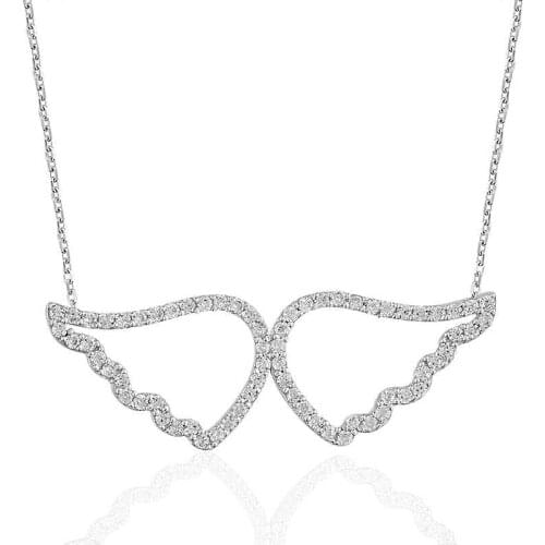 Silver Angel Wing Lady Necklace