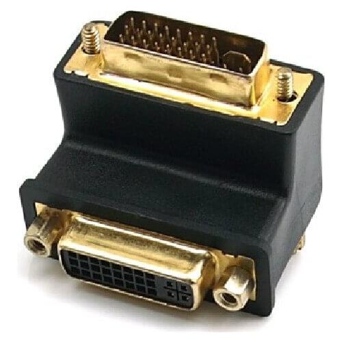Gold 90 DVI 24+5 Male to DVI 24+5 Female Adapter
