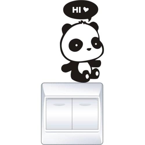 15pcs Panda Switch Stickers Home Decoration Diy Cartoon Wall Art Paste Toilet Refrigerator Window Sill Universal Mural Decal