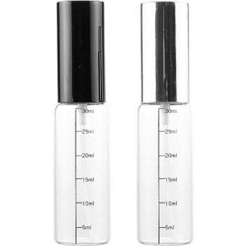 30ml Transparent Scale Glass Spray Bottle Silver Lid Refillable Perfume Bottle Travel Cosmetic Containers Packaging Bottle