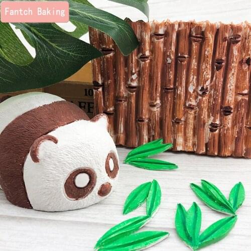 3D Animal Panda Bamboo Theme Cake Mold Mousse Ice Silicone Fondant Baking Decorating Tools Gypsum Clay Candy Chocolate Moulds