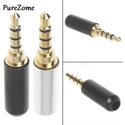 3.5mm 4 Pole Earphone Soldering Jack Male Headphone Plug Repair Audio Adapter