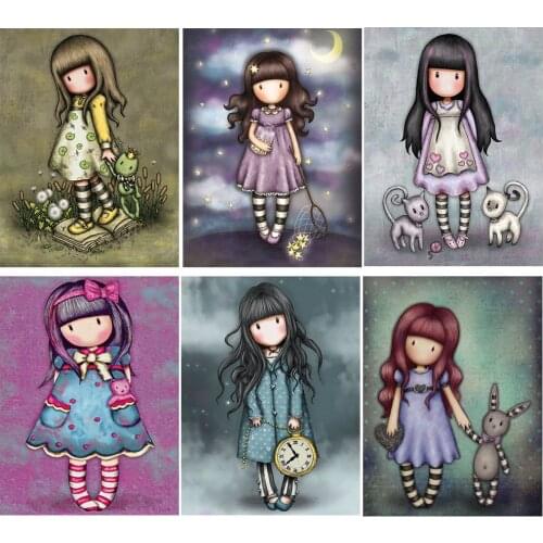 5D Cartoon Diamond Painting Little Girl Doll Full Rhinestone Embroidery Cross Stitch Kit Home Decoration Gifts Can Be Customized