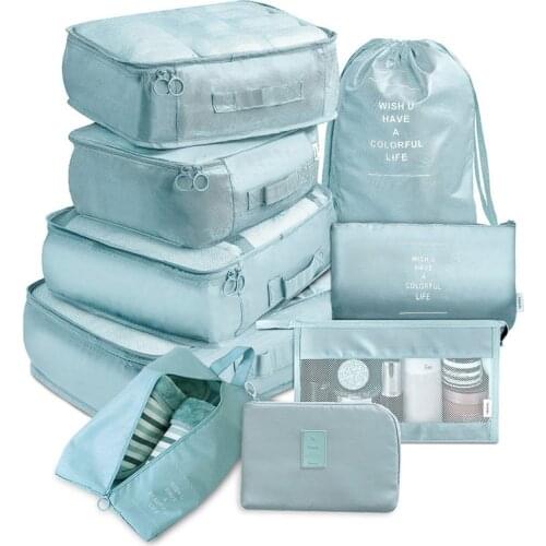 8 pieces Set Travel Organizer Storage Bags Suitcase Packing Set Storage Cases Portable Luggage Organizer Clothes Shoe Tidy Pouch