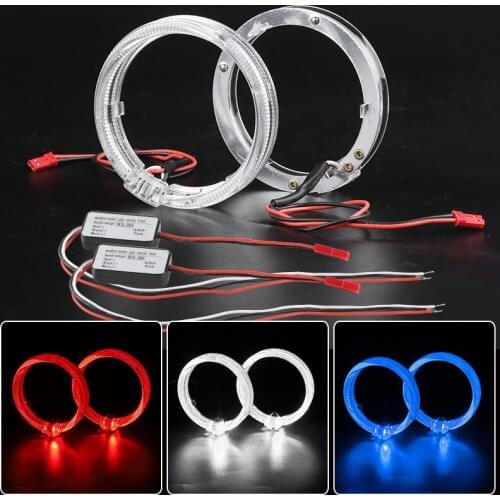 80MM LED Light Guide Optic Angel Eyes White Red Blue Halo Ring Super Bright for Bi-xenon Projector Lens Car Retrofit Styling