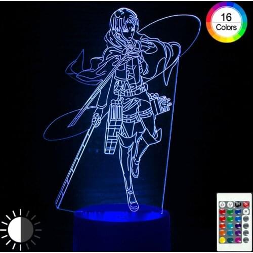 16 Color Conversion Attack on Titan Anime Led Lamp Room Decoration Night Light Cool Boy Childrens Lights Remote Control