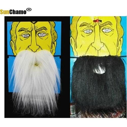 Halloween Performance Props Simulation Fake Old Man Christmas Black Brown Beard Cosplay Ornaments Mask Festival Bar Decoration