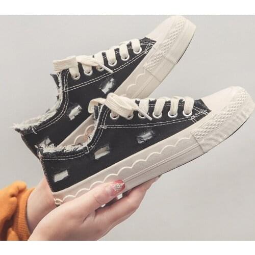 Classic Casual Canvas Shoes Female Summer Lace-up Trainers Fashion Round Toe Shoes Women Vulcanize Shoes White Sneakers Z5-08