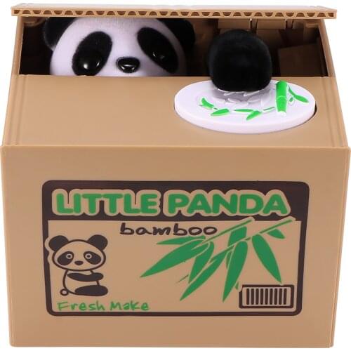 Cat Panda Piggy Bank Coin Box Electronic Money Saving Box Automatic Coin Money Box Deposit Safe Box For Kids Adults Gifts New