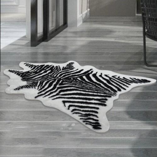 Imitation Animal Skin Carpet Non-slip Zebra Striped Area Rugs and Carpets For Home Living Room tea table Bedroom Floor Mat