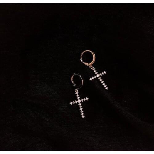 Cross New Fashion Dangle Earrings Rhinestone Zirconia Temperament Women Ear Stud Jewelry Valentines Gifts Wholesale