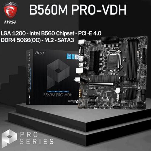 MSI B560M PRO-VDH Motherboard 1200 Intel 10/11th-Gen CPU DDR4 128GB 5066MHz(OC) M.2 PCI-E 4.0 B560 Placa-mãe Desktop Intel B560