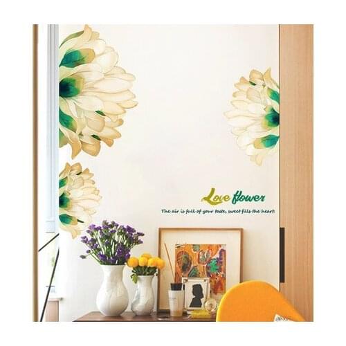 Wall Sticker Fresh Flowers Warm Bedroom Decor Poster Elegant Living Room Decoration TV Sofa Background Print Paintings