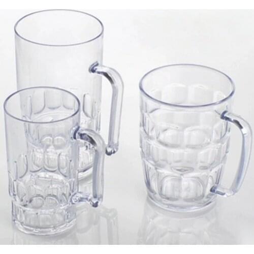 Unbreakable 3 Sizes Acrylic Beer Cup KTV Large Beer Cup Plastic Drinks Cups Breakfast Milk Coffee Water Mug Barware Drinkware