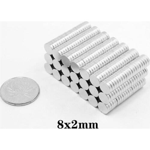 50~600PCS 8x2 mm Neodymium Magnet 8mmx2mm Permanent Round Magnet strong 8x2mm Super Powerful Magnetic Disc Magnet sheet 8*2 mm