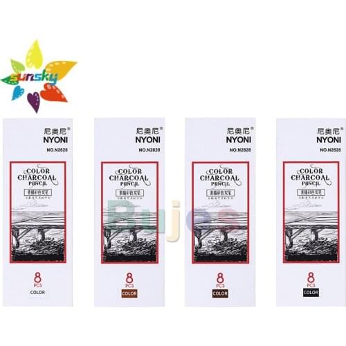NYONI 2B Color carbon pen white black brown brown authentic charcoal set sketch carbon pen art students drawing pencil supplies