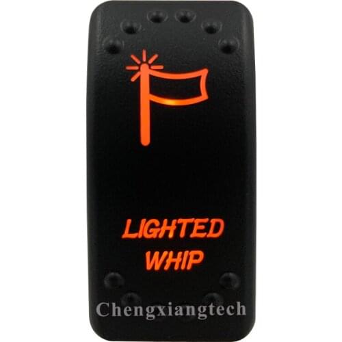 Orange Led Light - Car Boat Caravan Marine Rocker Switch- Laser Eatched- Lighted Whip - for Carling ARB NARVA 4X4 -Waterproof