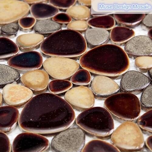 Anti Slip 3D Porcelian Ceramic Pebble Floor Wall mosaic tile shower kitchen backsplash swimming pool tile FREE Shipping